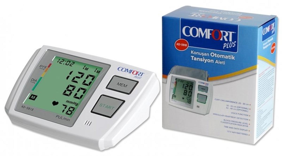 Comfort Plus Kd-5918 Hafızalı Şarjlı Konuşan Koldan Tam Otomatik Tansiyon Aleti