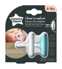 Tommee Tippee Breast-like 6-18 Ay Delikli Ortodontik Silikon Emzik Beyaz-Mavi