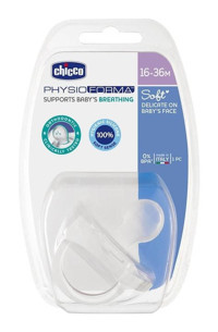 Chicco Physiosoft 16-36 Ay Delikli Ortodontik Damaklı Silikon Emzik Şeffaf