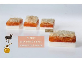 Aktürk Osmanli Katı Sabuni El Yapımı Ballı-Kabak Lifli Katı Sabun 4x120 gr