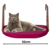 Pugalo Vantuzlu Yıkanabilir Tek Fonksiyonlu 52x35 cm Cama Yapışan Kedi Yatağı Pembe