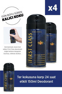 First Class Aromel Sprey Erkek Deodorant 4x150 ml