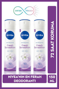 Nivea Fresh Sensation Pudrasız Ter Önleyici Antiperspirant Sprey Kadın Deodorant 3x150 ml