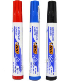 Bic Velleda 3'lü Doldurulabilir Silinebilir Renkli Tahta Kalemi