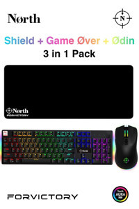 North Shield Işıklı Sessiz Siyah Kablosuz Klavye Mouse Seti