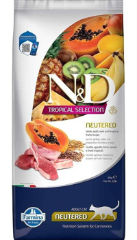 N&d Tropical Selection Kuzu Etli-Tropikal Meyveli Kısırlaştırılmış Düşük Tahıllı Yetişkin Kedi Maması 10 kg