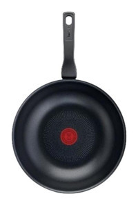 Tefal 2X XL Force 2100121515 Plastik Saplı Titanyum 28 cm Wok Tava Siyah