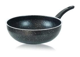 Bykardelen Plastik Saplı Alüminyum 26 cm Wok Tava Gri