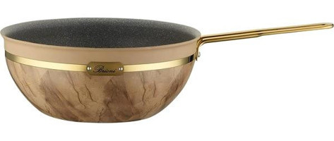 Brioni Selection Metal Saplı Granit 26 cm Wok Tava Krem