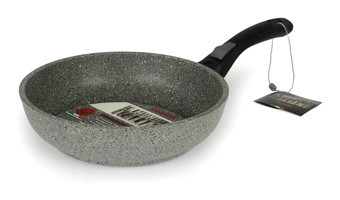 Flonal Cookware Monolite Magma-Tech Plus Plastik Saplı Alüminyum 24 cm Düz Tava Gri