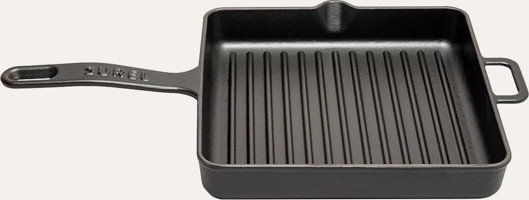 Sürel Kare Döküm Saplı Demir Döküm 29 cm Grill Tava Siyah