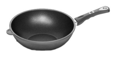 Amt Gastroguss Plastik Saplı Döküm 28 cm Wok Tava Siyah