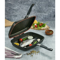 Polo Chef Iron Kapaklı Plastik Saplı Döküm 36 cm Balık Tava Siyah