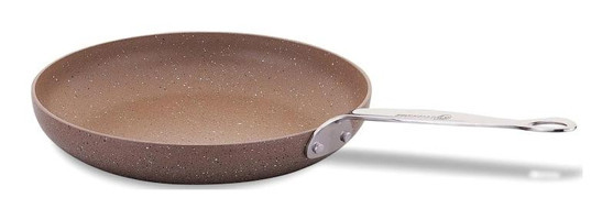 Korkmaz Browni A2917 Çelik Saplı Granit 24 cm Düz Tava Krem