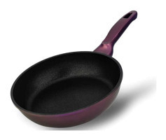 M3 Decorium Plastik Saplı Demir Döküm 26 cm Wok Tava Mor