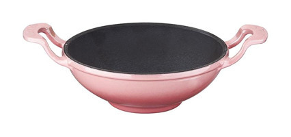 Lava Mini Döküm 16 cm Wok Tava Pembe