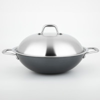 Carl Schmidt Sohn Altena Metal Saplı Demir Döküm 32 cm Wok Tava Gri