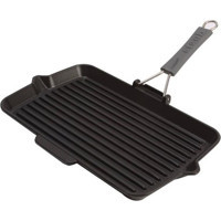 Staub Silikon Saplı Döküm 22 cm Grill Tava Siyah