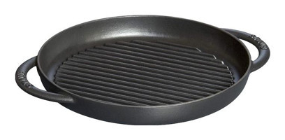 Staub Döküm Saplı Demir Döküm 26 cm Grill Tava Siyah