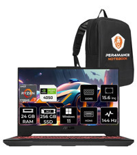 Asus TUF Gaming A15 LP053 Harici GeForce RTX 4050 AMD Ryzen 7 7735HS 24 GB Ram 256 GB SSD 15.6 inç Full HD Windows 11 Home Gaming Laptop + PER4 Çanta