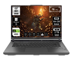 Asus ROG Strix G16 G614JU-N3195 Harici GeForce RTX 4050 Intel Core i7 13650HX 64 GB Ram 2 TB SSD 16 inç WUXGA Windows 11 Pro Gaming Laptop