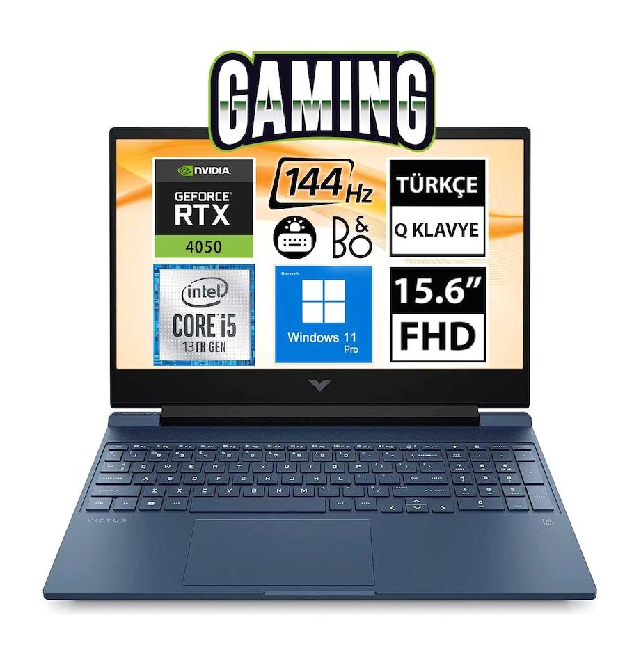 Hp Victus 15 FA1033NT 7N9V2EA05 Harici GeForce RTX 4050 Intel Core i5 13500H 32 GB Ram 512 GB SSD 15.6 inç Full HD Windows 11 Pro Gaming Laptop