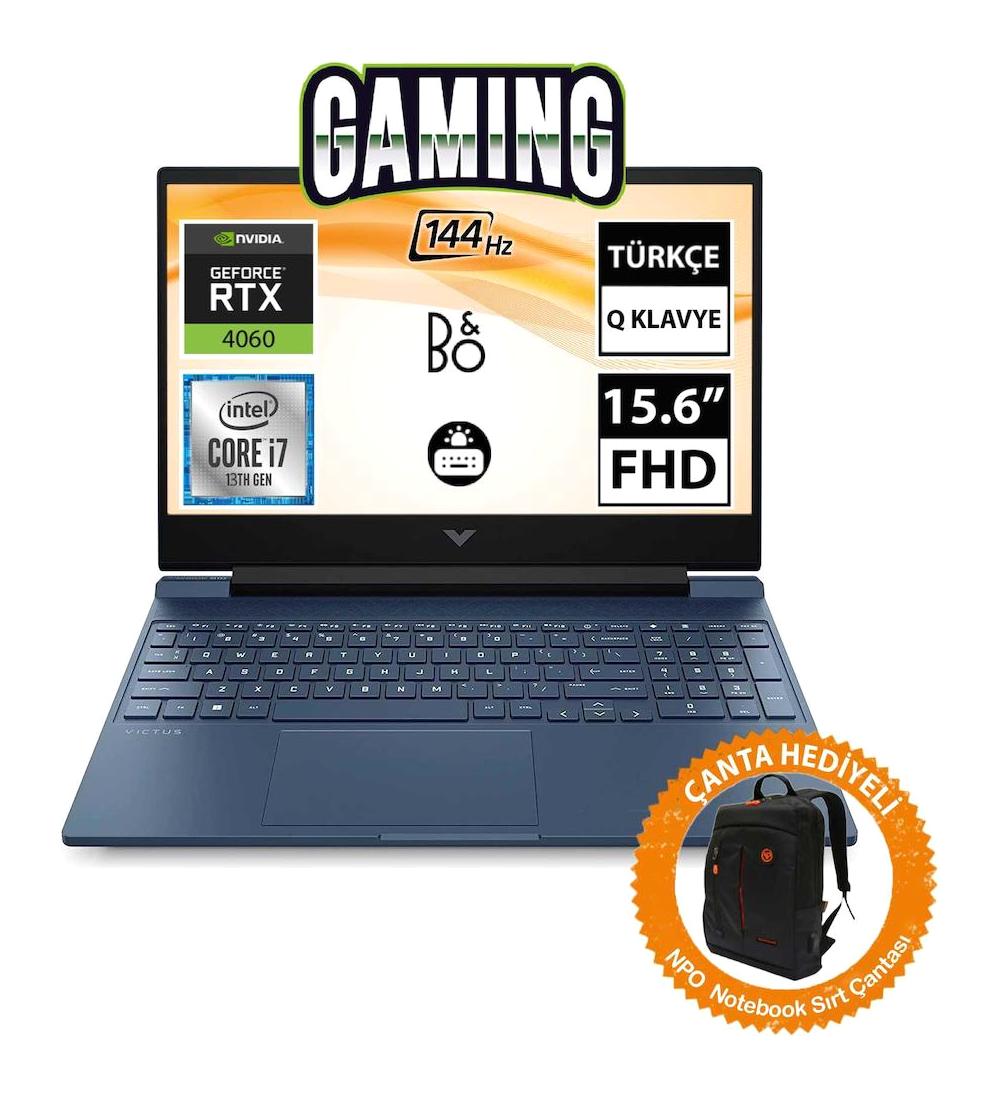 Hp Victus 15 FA1054NT 8U844EA05 Harici GeForce RTX 4060 Intel Core i7 13700H 32 GB Ram 2 TB SSD 15.6 inç Full HD Freedos Gaming Laptop + CNT006 Çanta