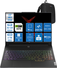 Lenovo Legion Pro 5 883DF00ALTR01 Harici GeForce RTX 4070 Intel Core i9 14900HX 32 GB Ram 2 TB SSD 16 inç QHD+ Windows 11 Pro Gaming Laptop