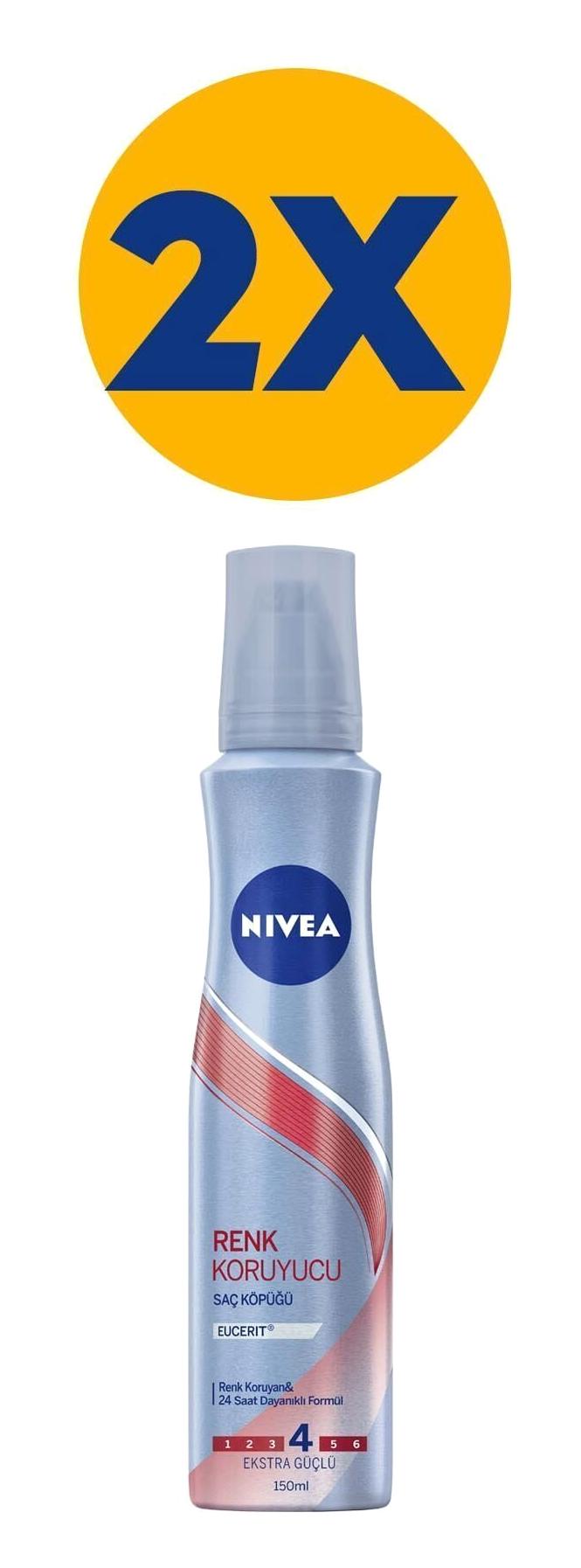 Nivea Renk koruyucu Boyalı Saçlar İçin Şekillendirici Hacim Veren Saç Köpüğü 2x150 ml