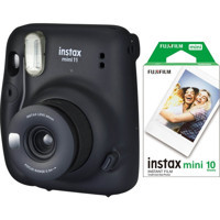 Fujifilm Instax Mini 11 Şipşak Mini Full HD Kompakt Fotoğraf Makinesi Siyah + 10 Adet Fotoğraf Filmi