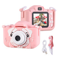 Andoer Sevimli Köpek Mini Full HD Kompakt Dijital Fotoğraf Makinesi Pembe