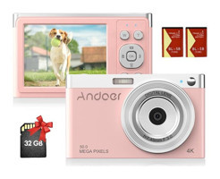 Andoer D11811P-1 4K Kompakt Dijital Fotoğraf Makinesi Pembe