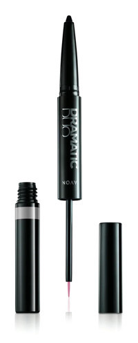 Avon Dramatic Duo 2'si 1 Arada Çift Taraflı Suya Dayanıklı Mat Koyu Gri Kalıcı İnce-Kalın Uçlu Fırça Kalem Eyeliner