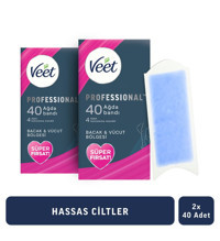 Veet Hassas Ciltler 80 Adet Kadın Bacak-Vücut Bölgesi Ağda Bandı