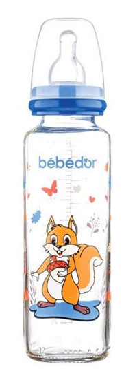 Bebedor 31302 Cam 0-6 Ay Desenli Mavi Biberon 250 ml