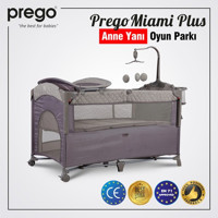 Prego 8044 Miami Plus Alüminyum 25 kg Kapasiteli Ayarlanabilir Katlanabilir 70x120 cm Anne Yanı Park Yatak Bej