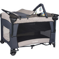 Baby Door Mia Comfort Alüminyum 15 kg Kapasiteli Ayarlanabilir Katlanabilir 70x110 cm Anne Yanı Park Yatak Bej-Kahverengi