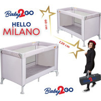 Baby2Go Jusso Hello Milano Alüminyum Kapasiteli Ayarlanabilir Katlanabilir 60x120 cm Park Yatak Gri