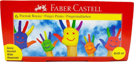 Faber-Castell 160422 Yıkanabilir 45 ml 6'lı Çok Renkli Parmak Boyası