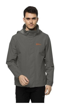 Jack Wolfskin Stormy Point Softshell Gore Tex Su Geçirmez Fermuarlı Polyester Erkek 2L JKT Outdoor Mont Gri