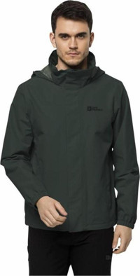 Jack Wolfskin Stormy Point Softshell Gore Tex Su Geçirmez Fermuarlı Polyester Erkek 2L JKT Outdoor Mont Koyu Yeşil