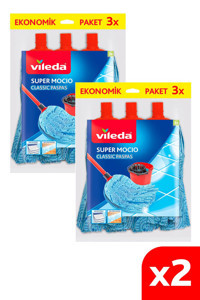 Vileda Supermocio 2x3'lü Yedek Paspas Mavi