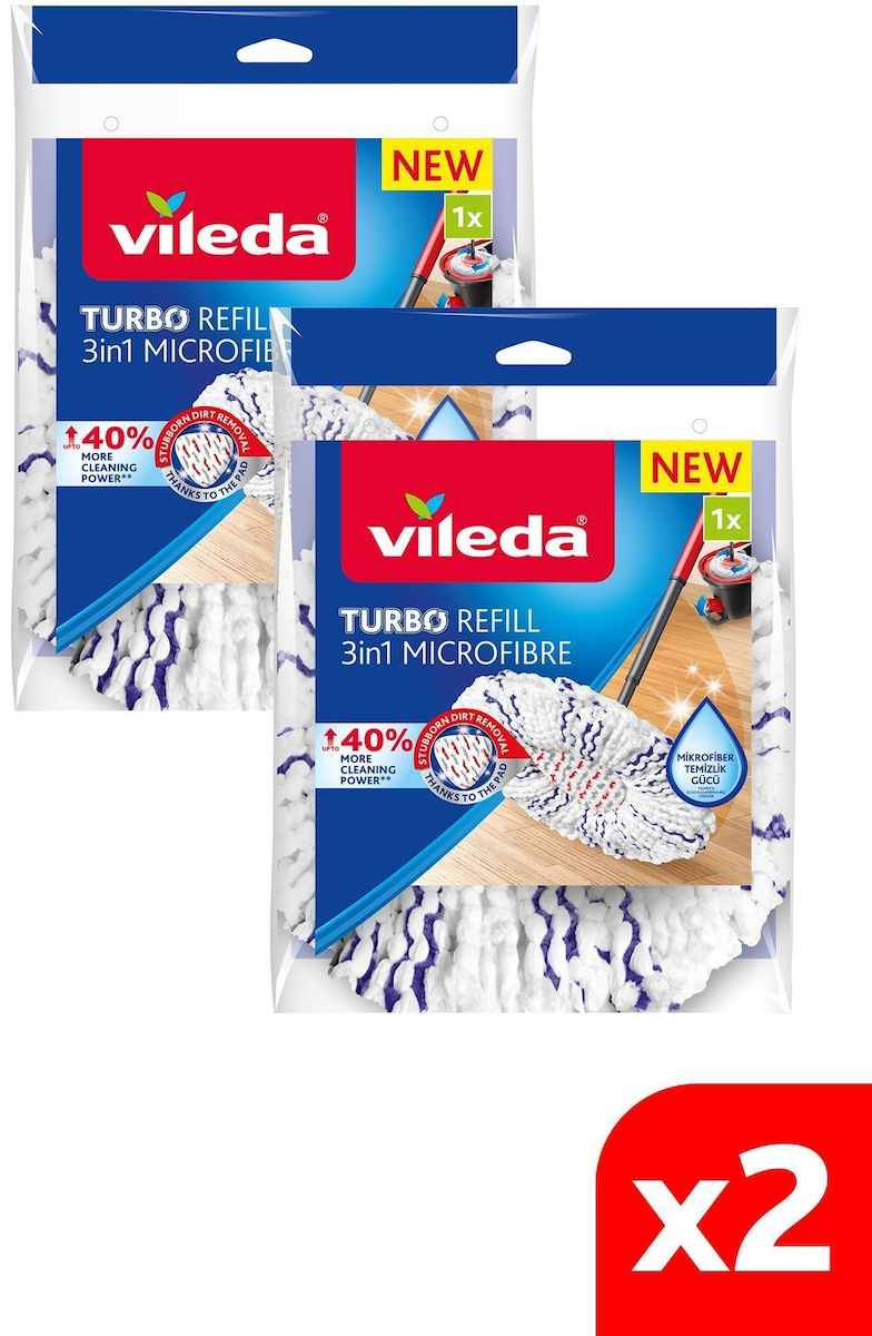 Vileda Turbo 3in1 2'li Yedek Paspas Beyaz