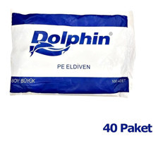 Dolphin Pe Şeffaf Temizlik Temizlik Eldiveni 100x40 Paket