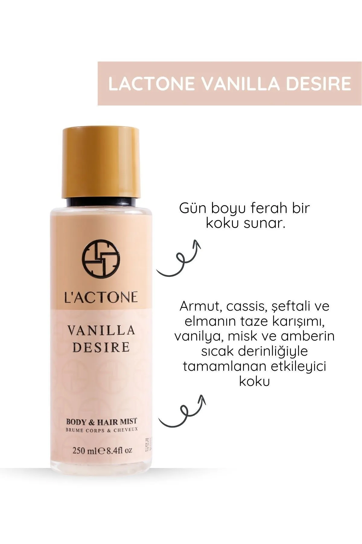 L'Actone Vanilla Desire Vanilya Kadın Vücut Spreyi 250 ml