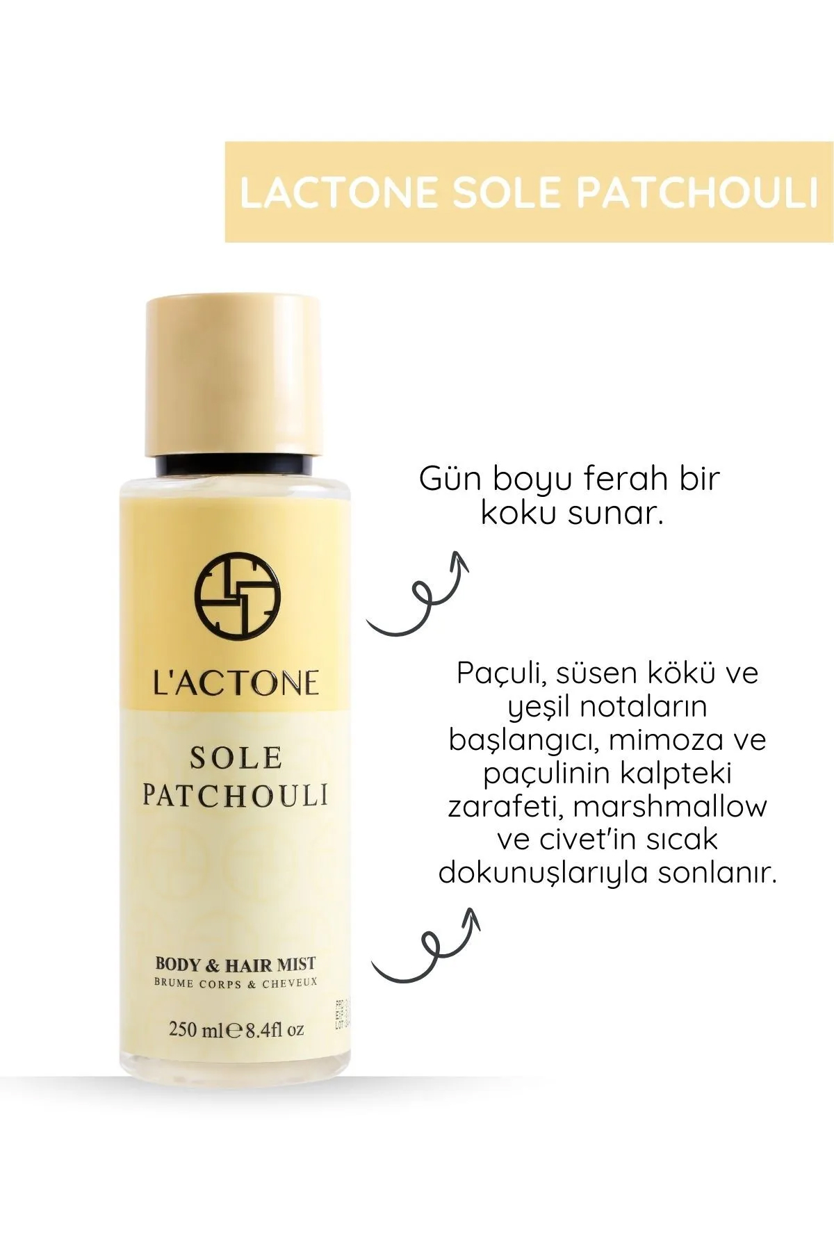 L'Actone Sole Patchouli Meyvemsi Kadın Vücut Spreyi 250 ml