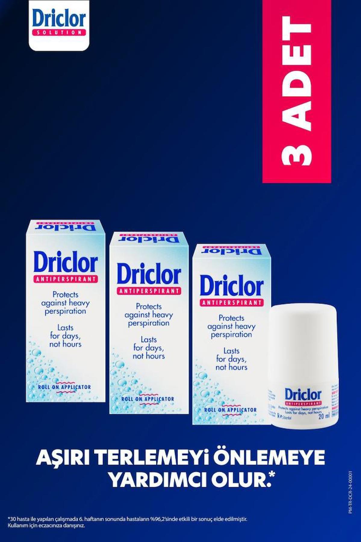 Driclor Pudrasız Ter Önleyici Antiperspirant Roll-On Kadın Deodorant 3x20 ml