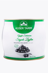 Kuser Tarım Tuzlu Sele Yağlı Siyah Zeytin Teneke 1.8 kg