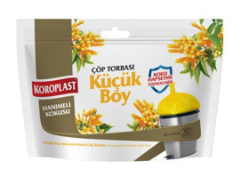 Koroplast Hanımeli Kokulu Şeffaf Küçük Boy 40x45 cm Çöp Poşeti 30 Adet Sarı