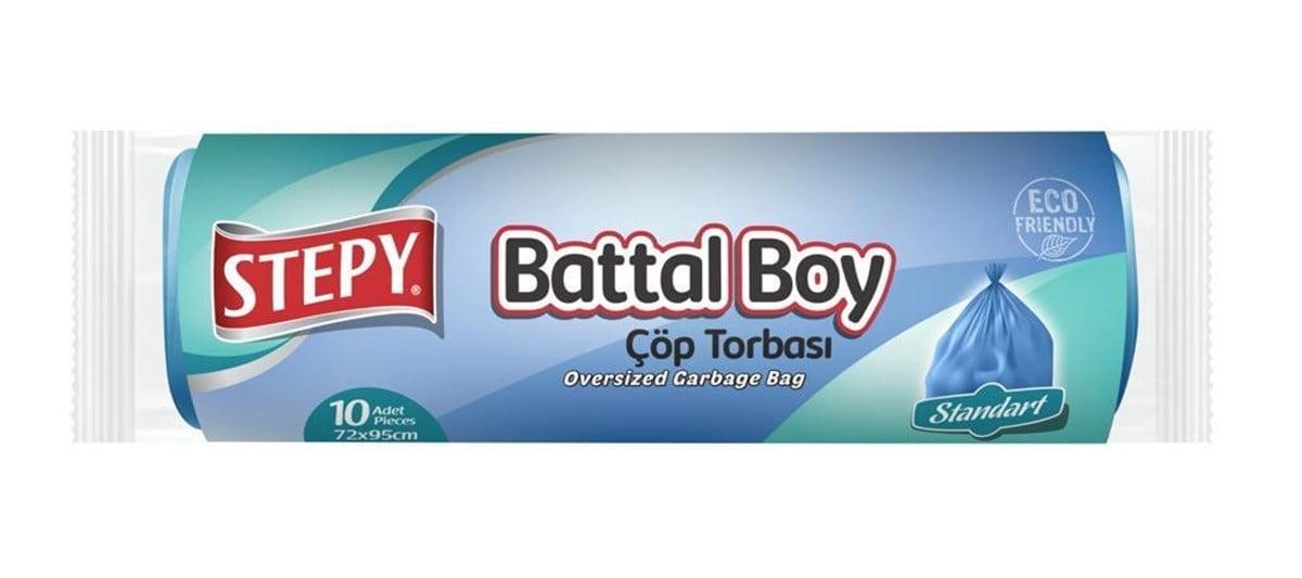 Stepy Şeffaf Battal Boy 72x95 cm Çöp Poşeti 10x12 Adet Mavi